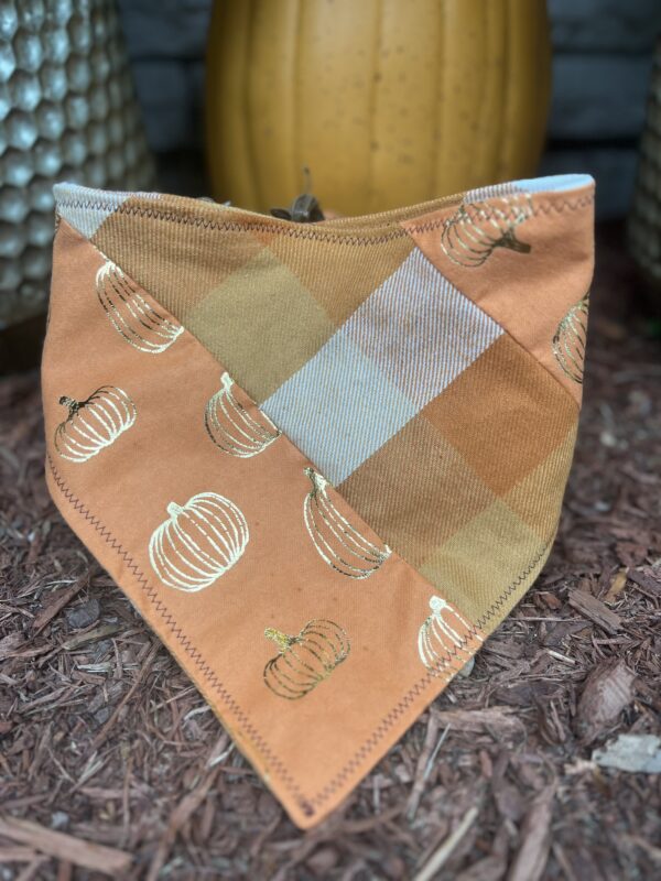 Pumpkin Spice Flannel Dog Bandana