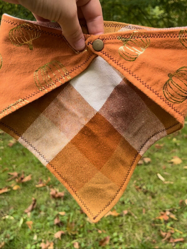 Pumpkin Spice Flannel Dog Bandana